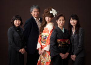 成人記念5人家族写真