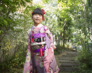 お外で七五三7歳女の子