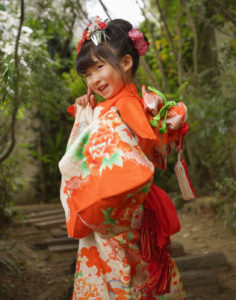 お外で七五三記念3歳女の子