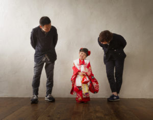 七五三3歳女の子家族写真