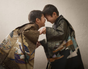 七五三5歳男の子兄弟写真