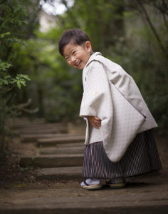 お外で七五三記念3歳男の子