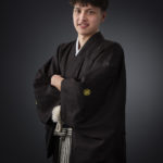 男の成人記念黒の羽織袴