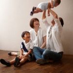 ハーフバースデー4人家族写真