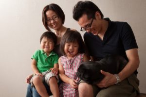 ペット記念家族写真