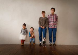 犬と一緒に記念写真