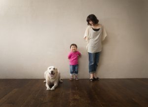 犬と記念写真